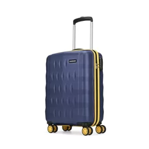 Aristocrat Comet Cabin Trolley Bag 56Cm | Small | Hard Luggage| Smooth 8-Wheel Suitcase| Combination Lock With Sturdy Zipper | Full Fabric Convipack | 3-Year International Warranty (Blue)