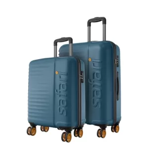 Safari Insignia 8 Wheels Set Of 2 (Cabin + Medium) Trolley Bags, Tsa Lock, Hard Case Polycarbonate, 360º Wheeling Luggage, Travel Bag Suitcase For Travel, Trolley Bags For Travel, Ink Blue
