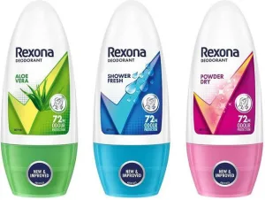 Rexona Aloe Vera, Shower Fresh, Powder Dry Underarm Roll On Deodorant Deodorant Roll-on  –  For Women  (150 ml, Pack of 3)