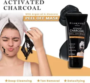 GLAMVEDA Activated Charcoal Peel Off Mask Enriched With Argan Oil and Aloe Vera  (100 g)