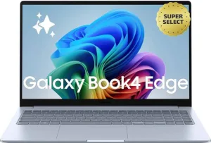 Samsung Galaxy Book4 Edge Series Copilot AI-PC Full Metal Chasis Qualcomm Snapdragon X – (16 GB/512 GB SSD/Windows 11 Home) NP750XQB-KA1IN Thin and Light Laptop  (15.6 inch, Sapphire Blue, 1.55 Kg, With MS Office)