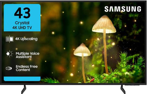 Samsung Crystal 4K Infinity Vision 108 cm (43 inch) Ultra HD (4K) LED Smart Tizen TV 2025 Edition with 4K Upscaling | HDR 10+ | Voice Assistance Remote Control | PurColor | Slim Look | Samsung Knox Security | 100+ Free Channels | Universal Gestures  (UA43UE84AFULXL)