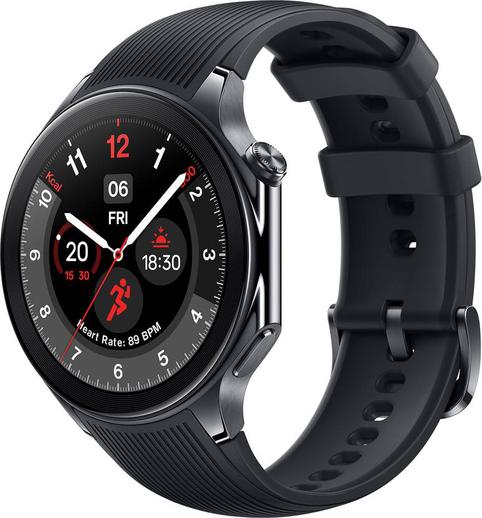 OnePlus Watch 2 with Wear OS 4, Snapdragon W5 Chipset & Up to 100 hours battery Smartwatch  (Black Steel Strap, Free Size)