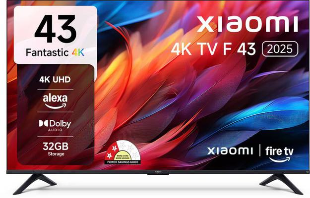XIAOMI by Mi F Series 108 cm (43 inch) Ultra HD (4K) LED Smart Fire TV 2025 Edition with Dolby Audio | Box Speakers | Alexa | 32GB Storage | Filmmaker Mode  (L43MB-FIN)