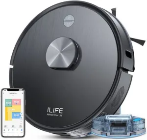 ILIFE A20 Pro LiDAR Robot Vacuum & Mop @6500Pa Suction, 5200mAh Battery, ‘Y’ Path Robotic Floor Cleaner with 2 in 1 Mopping and Vacuum, Reusable Dust Bag, Anti-Bacterial Cleaning (WiFi Connectivity, Google Assistant and Alexa)  (Dove Gray) 