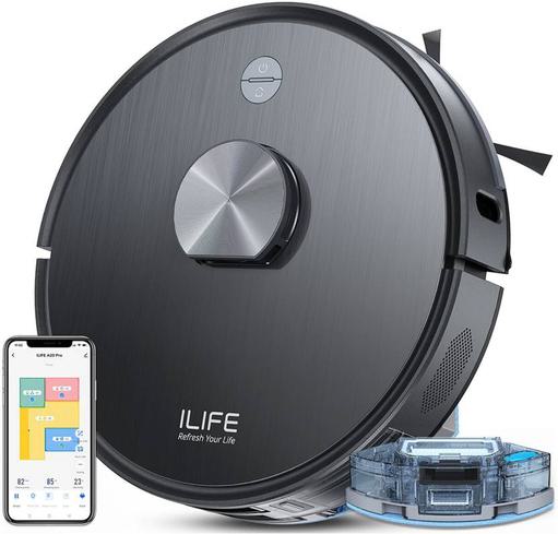 ILIFE A20 Pro LiDAR Robot Vacuum & Mop @6500Pa Suction, 5200mAh Battery, ‘Y’ Path Robotic Floor Cleaner with 2 in 1 Mopping and Vacuum, Reusable Dust Bag, Anti-Bacterial Cleaning (WiFi Connectivity, Google Assistant and Alexa)  (Dove Gray) 