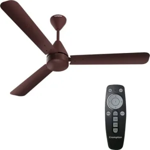Crompton Hyperjet with 2 Year Warranty BLDC Motor with Remote 1200 mm Ceiling Fan (5 Star | Brown | Pack of 1)