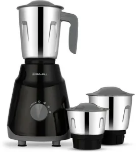BAJAJ GX1 Ninja Series 500 W Mixer Grinder (410639 | 3 Jars | Black/Grey)