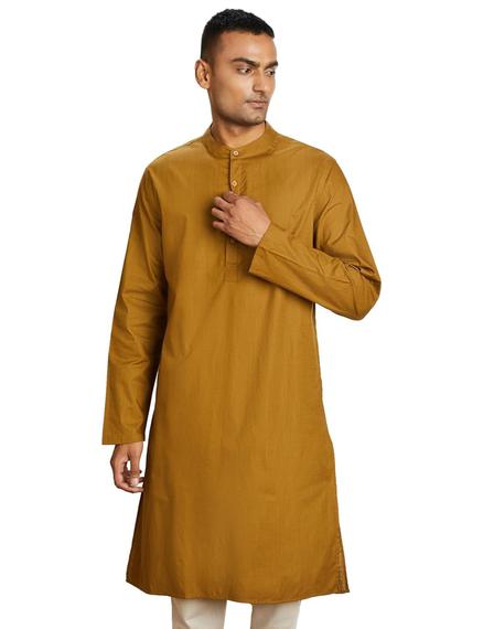 Amazon Brand – Symbol Men’s 100% Cotton Solid Long Length Casual Kurta – Regular Fit (Available in Plus Sizes)