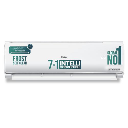 Haier 1.5 Ton 3 Star Twin Inverter Split AC (Copper, 7 in 1 Convertible, Frost Self Clean, HD Filter, Cools at 54°C, Long Air Throw – HSU17VP-TQS3BN-INV, White)