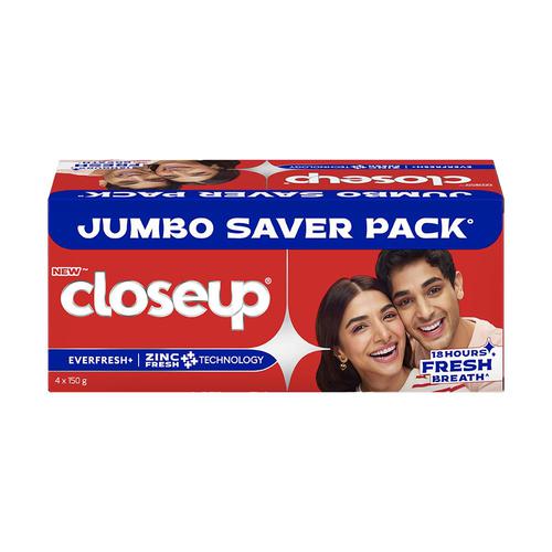 Close Up Toothpaste | Long lasting 18 Hours Of Fresh Breath & White Teeth – 600g (Pack of 4)