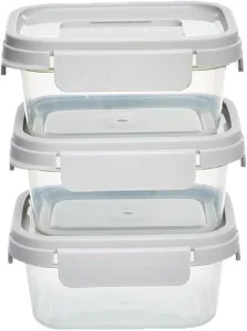 Lock & Lock Nestopia Airtight Food Storage Container Set – 500 ml x 3, Nestable & Stackable Modular Design, BPA-Free with Four-Side Locking Lid, Microwave Freezer Dishwasher Safe
