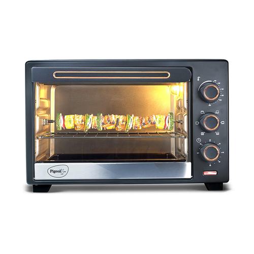 Pigeon Oven Toaster Grill 30 Liters OTG with Rotisserie, Oven Toaster and Grill for Grilling and Baking Cakes (Grey)