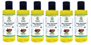 Khadi Natural Herbal Saffron, Tulsi and Reetha Shampoo (Yellow, 1260 ml)- 6 count