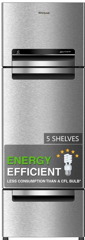 Whirlpool 215 L Frost Free Triple-Door Refrigerator | Zeolite Technology | Microblock Technology [FP 223D PROTTON ROY RADIANT STEEL(Z), Up to 44% Reduction in Cold Air Loss*]