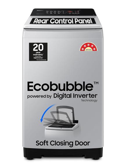 Samsung 7 kg, 5 Star, Eco Bubble Technology, Digital Inverter Motor, Soft Closing Door, Fully-Automatic Top Load Washing Machine (WA70BG4441YYTL, Lavender Gray)