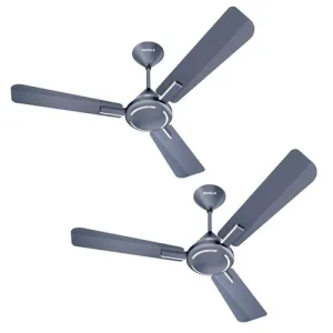 Havells 1200Mm Ambrose Es Ceiling Fan|Premium Finish,Decorative Fan,Elegant Looks,High Air Delivery,Energy Saving,100% Pure Copper Motor|2 Year Warranty By Brand|(4 stars,Pack Of 2,Nickel Saphire)