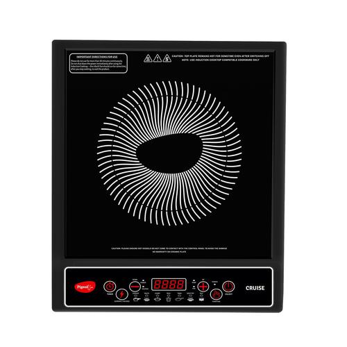 Pigeon by Stovekraft Cruise 1800 watt Induction Cooktop With Crystal Glass,7 Segments LED Display, Auto Switch Off – Black