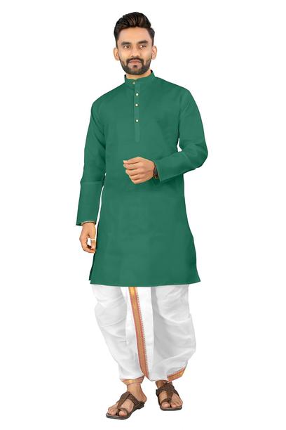 Click N Buy Ethnic Kurta Dhoti Set for Men – Perfect for Puja & Celebrations