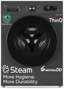 LG 8 Kg, 5 Star, Wi-Fi, Direct Drive Technology, Steam Wash, 6 Motion DD, Fully-Automatic Front Load Washing Machine (FHB1208Z4M, Allergy Care, In-Built Heater, Touch Panel, Middle Black)