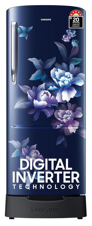 Samsung 183 L, 5 Star, Digital Inverter, Direct-Cool Single Door Refrigerator (RR20D2825HV/NL, Himalaya Poppy Blue, Base Stand Drawer)