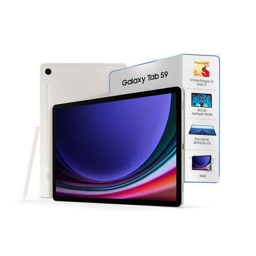 Samsung Galaxy Tab S9, S Pen in-Box, 27.81 cm (11 inch) Dynamic AMOLED 2X Display, RAM 12 GB, ROM 256 GB Expandable, Wi-Fi Tablet, Beige