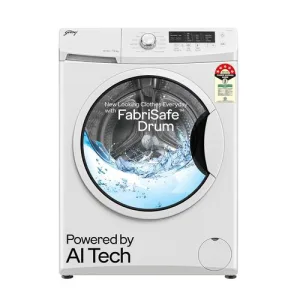 Godrej 7 Kg 5 Star, AI Powered, FabriSafe Drum, 65% Water Saving, Fully Automatic Front Load Washing Machine (WFEON CRS 7010 5.0 FKEDM GLWH, Glacial White)
