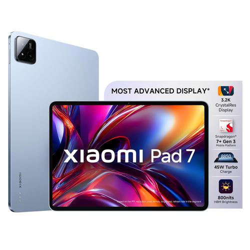 XIAOMI Pad 7 |Qualcomm Snapdragon 7+ Gen 3 |28.35cm(11.16″) Display |8GB, 128GB |3.2K CrystalRes Display |HyperOS 2 |68 Billion+ Colours |Dolby Vision Atmos |Quad Speakers |Wi-Fi 6e |Mirage Purple