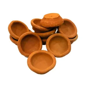 SHOPMEFAST Terracotta Earthen Clay Small Decorative Diwali Diya, Puja Lamp for Home Decoration (Brown) (Size : 5 Cmx 4.5 Cmx 2 Cm) (Pack of 51)