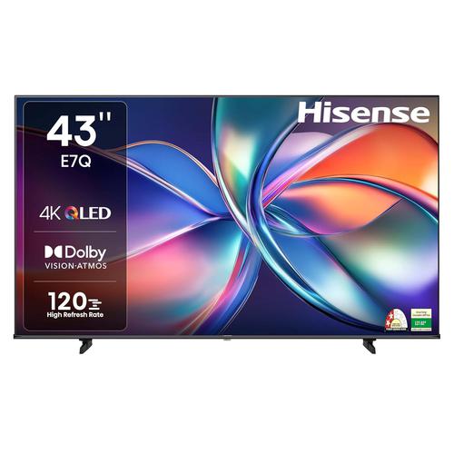 Hisense 108 cm (43 inches) E7Q Series 4K Ultra HD Smart QLED TV 43E7Q (Black)