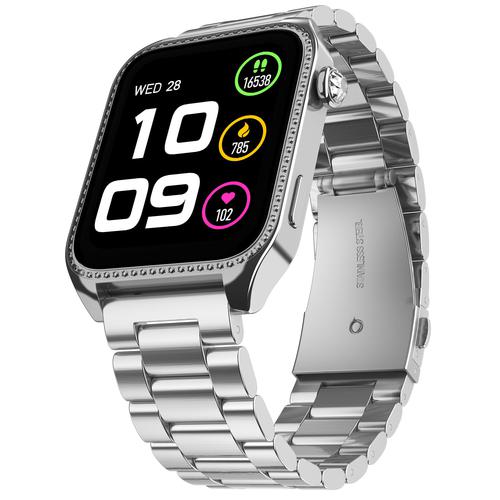 Fire-Boltt Xelor Luxury Stainless Steel Smart Watch. 1.78″ AMOLED, Always-On Display, 368 * 448 px Resolution, Bluetooth Calling, 75 HZ Refresh Rate