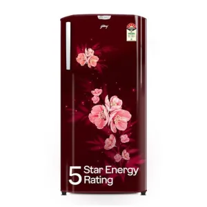 Godrej 180 L 5 Star | Turbo Cooling Technology | 24 Days Farm Freshness | Toughened Glass Shelves | Large Vegetable Tray | Direct Cool Single Door Refrigerator (RD EDGENEO 207E THF MP WN, Maple Wine)
