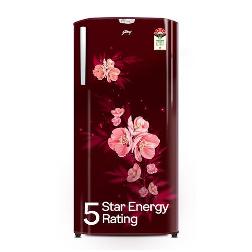Godrej 180 L 5 Star | Turbo Cooling Technology | 24 Days Farm Freshness | Toughened Glass Shelves | Large Vegetable Tray | Direct Cool Single Door Refrigerator (RD EDGENEO 207E THF MP WN, Maple Wine)