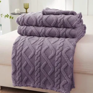 SANMARINO Luxury Coral Flannel Blanket for Double Bed – Ultra-Soft & Plush, 400 GSM, Premium AC Comforter for All Season (230×240 cm, Blue)