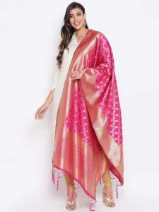 Lilots Women’s Banarasi Silk Jacquard Woven Dupatta Gorgeous Printed Designer Chunni