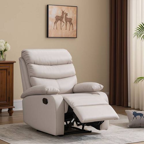 Oakcraft Leatherette Manual Recliner  (Finish Color – White, DIY(Do-It-Yourself))