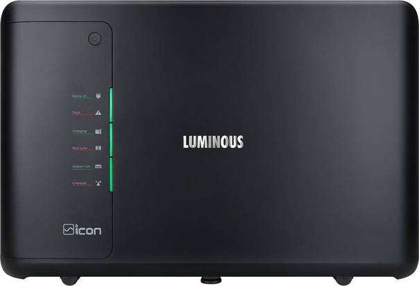 LUMINOUS 900 VA iCon Black | LED Indicators | Fast Charging | Easy Installation | with 24 Months Warranty Pure Sine Wave Inverter  (1100/12V)