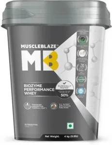 MUSCLEBLAZE Biozyme Performance Whey Protein Powder, 25g Protein Per Scoop Whey Protein  (4 kg, Magical Mango)