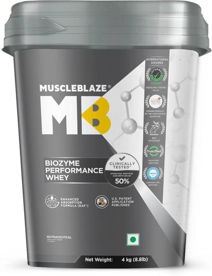 MUSCLEBLAZE Biozyme Performance Whey Protein Powder, 25g Protein Per Scoop Whey Protein  (4 kg, Magical Mango)