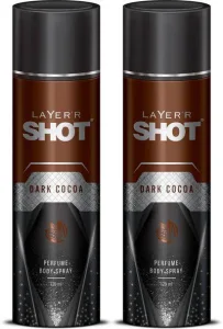 LAYER’R Shot Dark Cocoa Deodorant Spray  –  For Men  (240 ml, Pack of 2)