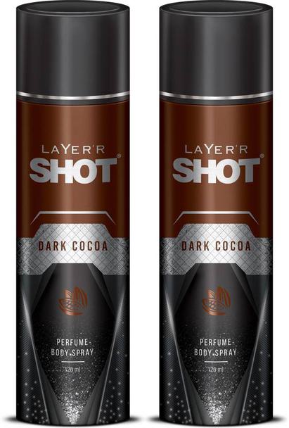 LAYER’R Shot Dark Cocoa Deodorant Spray  –  For Men  (240 ml, Pack of 2)