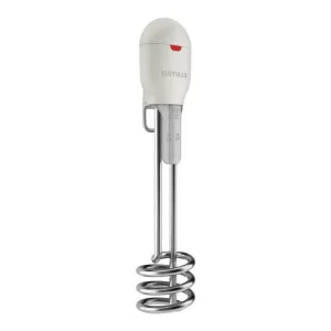 Havells Zeta 1500 watt Immersion Heater | ISI Mark Heavy Duty 3 Pin Moulded Plug, Touch Protection Cover | Waterproof, Heating Indicator, Nickel Plating, Warranty: 2 Year comprehensive |(Grey) Plastic